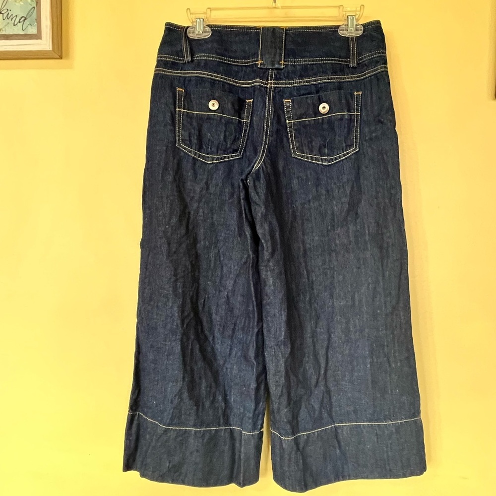 LOFT Wide Leg cotton/linen blend soft denim capris